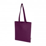 Bolsa de la compra de algodón reciclado y RPET 7L 140 g/m2 color morado