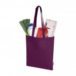 Bolsa de la compra de algodón reciclado y RPET 7L 140 g/m2 color morado segunda vista