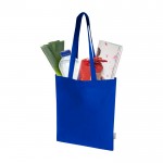 Bolsa de la compra de algodón reciclado y RPET 7L 140 g/m2 color azul real segunda vista