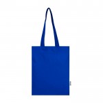 Bolsa de la compra de algodón reciclado y RPET 7L 140 g/m2 color azul real segunda vista frontal