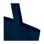 Bolsa de la compra de algodón reciclado y RPET 7L 140 g/m2 color azul marino vista detalle 1