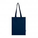 Bolsa de la compra de algodón reciclado y RPET 7L 140 g/m2 color azul marino segunda vista frontal
