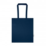 Bolsa de la compra de algodón reciclado y RPET 7L 140 g/m2 color azul marino tercera vista frontal