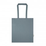 Bolsa de la compra de algodón reciclado y RPET 7L 140 g/m2 color gris tercera vista frontal
