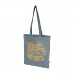 Bolsa de la compra de algodón reciclado y RPET 7L 140 g/m2 color gris vista impresión serigrafía