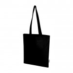 Bolsa de la compra de algodón reciclado y RPET 7L 140 g/m2 color negro