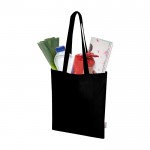 Bolsa de la compra de algodón reciclado y RPET 7L 140 g/m2 color negro segunda vista