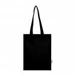 Bolsa de la compra de algodón reciclado y RPET 7L 140 g/m2 color negro segunda vista frontal