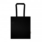 Bolsa de la compra de algodón reciclado y RPET 7L 140 g/m2 color negro tercera vista frontal