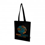 Bolsa de la compra de algodón reciclado y RPET 7L 140 g/m2 color negro vista impresión serigrafía