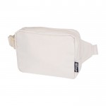 Bolso bandolera de viaje de poliéster reciclado con compartimiento 1L color blanco roto