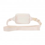 Bolso bandolera de viaje de poliéster reciclado con compartimiento 1L color blanco roto segunda vista trasera
