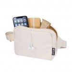 Bolso bandolera de viaje de poliéster reciclado con compartimiento 1L color blanco roto segunda vista