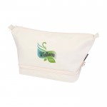 Neceser de poliéster reciclado con gran compartimento inferior 6L color blanco roto
