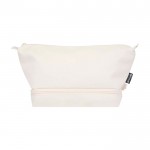 Neceser de poliéster reciclado con gran compartimento inferior 6L color blanco roto segunda vista frontal