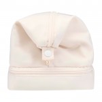 Neceser de poliéster reciclado con gran compartimento inferior 6L color blanco roto vista lateral