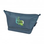 Neceser de poliéster reciclado con gran compartimento inferior 6L color azul cian