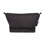 Neceser de poliéster reciclado con gran compartimento inferior 6L color negro segunda vista frontal