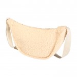 Bolso bandolera de sherpa reciclada con correas de hombros 3L color natural