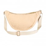 Bolso bandolera de sherpa reciclada con correas de hombros 3L color natural segunda vista trasera