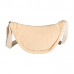 Bolso bandolera de sherpa reciclada con correas de hombros 3L color natural segunda vista frontal