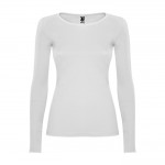 Camiseta para mujer de algodón en manga larga 160 g/m2 Roly Direct Extreme color blanco segunda vista