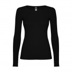 Camiseta para mujer de algodón en manga larga 160 g/m2 Roly Direct Extreme color negro segunda vista