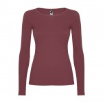 Camiseta para mujer de algodón en manga larga 160 g/m2 Roly Direct Extreme color caoba segunda vista
