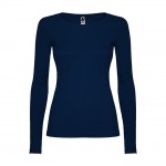 Camiseta para mujer de algodón en manga larga 160 g/m2 Roly Direct Extreme color azul marino segunda vista