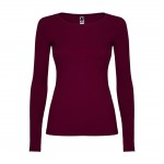 Camiseta para mujer de algodón en manga larga 160 g/m2 Roly Direct Extreme color granate segunda vista