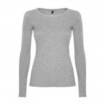 Camiseta para mujer de algodón en manga larga 160 g/m2 Roly Direct Extreme color gris claro segunda vista