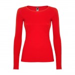 Camiseta para mujer de algodón en manga larga 160 g/m2 Roly Direct Extreme color rojo segunda vista