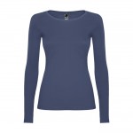 Camiseta para mujer de algodón en manga larga 160 g/m2 Roly Direct Extreme color azul vaquero segunda vista