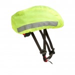Funda para casco de bici reflectante color amarillo segunda vista con lateral