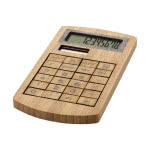 Calculadora original de bambú color madera