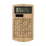 Calculadora original de bambú color madera vista delantera