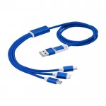 Cable 5 en 1 de aluminio recubierto en cobre con salida iOS color azul real