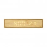 Reloj de escritorio con cargador color madera tercera vista frontal