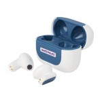 Auriculares muy compactos multifunción color azul vista impresión tampografía