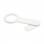 Soporte de móvil para PC de plástico reciclado con adhesivo e imán color blanco