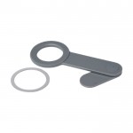 Soporte de móvil para PC de plástico reciclado con adhesivo e imán color gris vista detalle 1