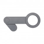 Soporte de móvil para PC de plástico reciclado con adhesivo e imán color gris segunda vista frontal