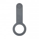 Soporte de móvil para PC de plástico reciclado con adhesivo e imán color gris tercera vista frontal