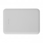 Batería externa de plástico reciclado delgada y elegante 5.000 mAh color blanco segunda vista frontal