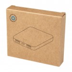 Batería externa de plástico reciclado delgada y elegante 5.000 mAh color blanco segunda vista con caja