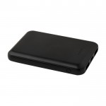 Batería externa de plástico reciclado delgada y elegante 5.000 mAh color negro