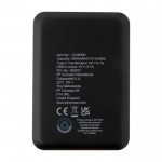 Batería externa de plástico reciclado delgada y elegante 5.000 mAh color negro segunda vista trasera