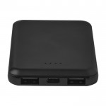 Batería externa de plástico reciclado delgada y elegante 5.000 mAh color negro segunda vista
