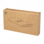Batería externa inalámbrica de aluminio reciclado 8.000 mAh color rojo segunda vista con caja