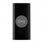 Batería externa inalámbrica de aluminio reciclado 8.000 mAh color negro segunda vista frontal